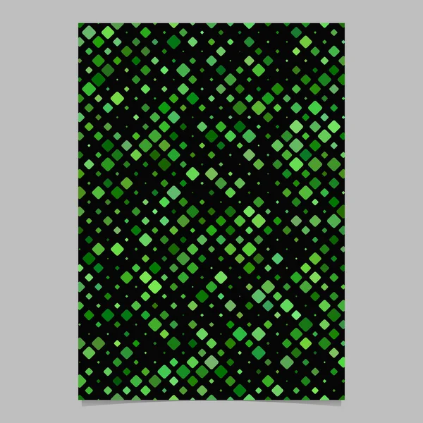 緑の抽象的な対角線の正方形のパターンの背景チラシテンプレート — ストックベクタ