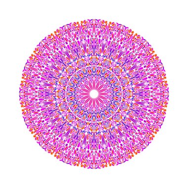 Geometrik yuvarlak soyut dairesel yaprak desen mandala