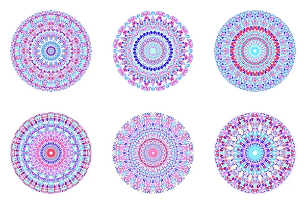 Geometrical abstract round flower ornament mandala set — Stock Vector
