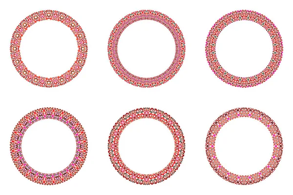 Анотація геометричної кам'яної мозаїки круглий набір кордонів — стоковий вектор
