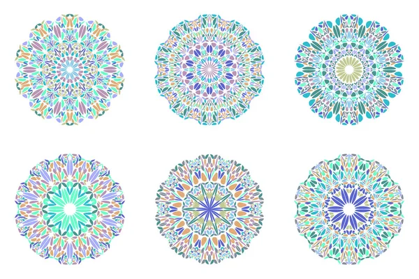 Украшенный геометрический абстрактный набор символов лепестков мандалы — стоковый вектор