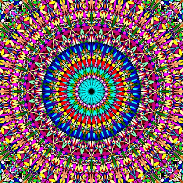 Çok renkli çiçek mandala arka plan - çiçek vektör grafik tasarım