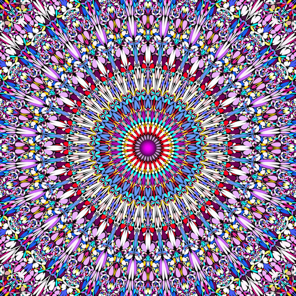 Абстрактная цветочная мандала фон - круговая векторная геометрия Лицензионные Стоковые Иллюстрации