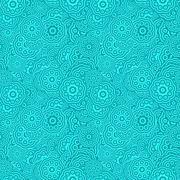 Turquoise naadloze geometrische bloem behang-Floral vector achtergrond — Stockvector