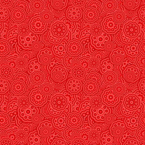 Fondo de pantalla de flores geométricas sin costuras rojas - diseño de fondo de vector floral — Vector de stock