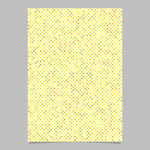 노란 별 모양 패턴 배경 안내 책자 서식 파일 디자인 — 스톡 벡터