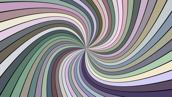 Різнокольоровий гіпнотичний абстрактний вихровий фон з вигнутими смугастими променями — стоковий вектор