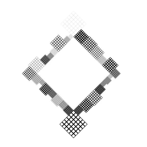 Geometrische zwart-wit abstract vierkant badge achtergrond sjabloon — Stockvector