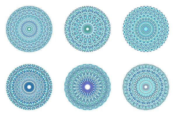 Flower ornament mandala set - ornate geometrical abstract vector graphic — Stock Vector