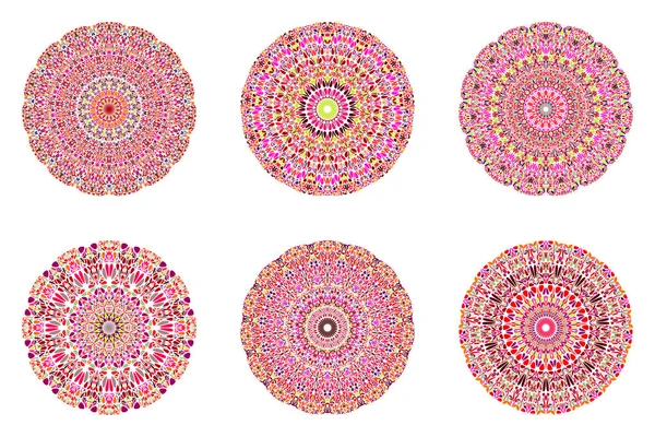 Round abstract circular floral ornament mandala set — Stock Vector