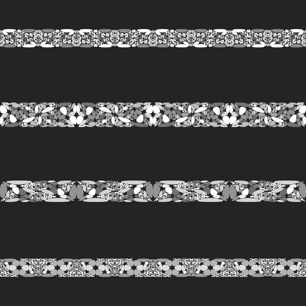 Piedra de grava mosaico línea divisoria conjunto — Vector de stock