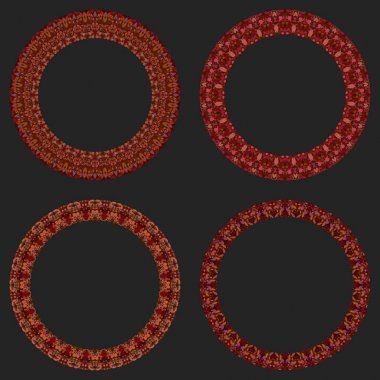 4 çakıl mozaik yuvarlak çerçeve seti-çelenk tasarımları