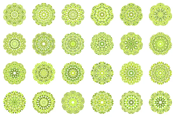 Geometrische abstracte bloemen Mandala symbool set — Stockvector