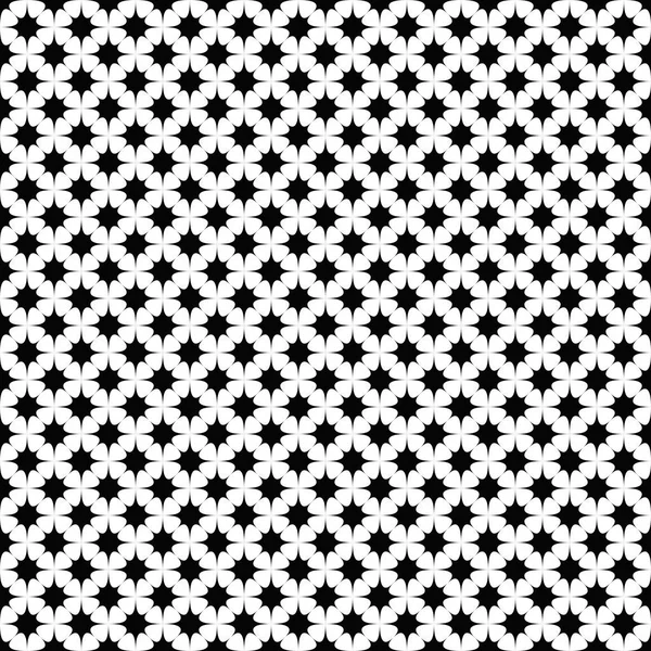 Black and white geometrical curved star pattern background — Stock Vector