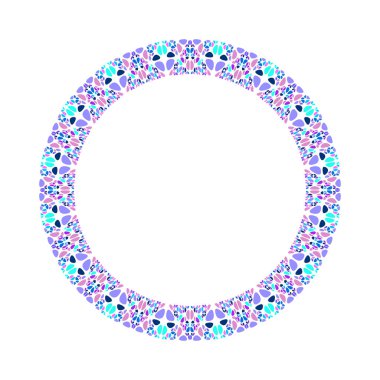 Geometrik çiçek kenarlığı - soyut yuvarlak vektör tasarım elemanı