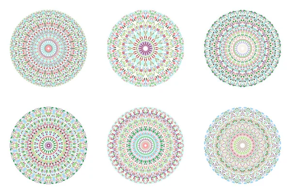 Geometrical abstract round circular petal pattern mandala set — Stock Vector