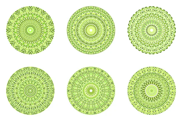 Geometrical round circular petal pattern mandala set — Stock Vector