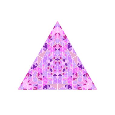 İzole geometrik renkli çokgen mozaik piramit logo şablonu