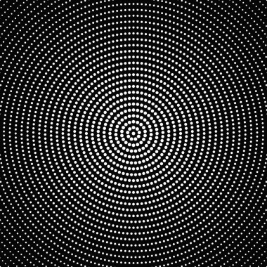 Geometrik monokrom halftone yuvarlak nokta desen arka plan