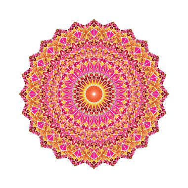 Geometrik süslü soyut renkli üçgen karo mozaik mandala