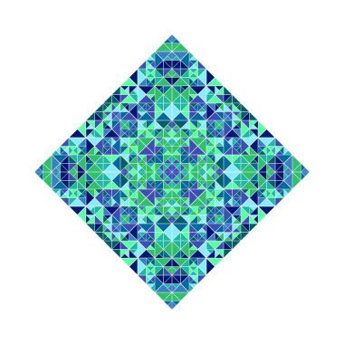 Poligonal izole geometrik mozaik diyagonal kare sembolü