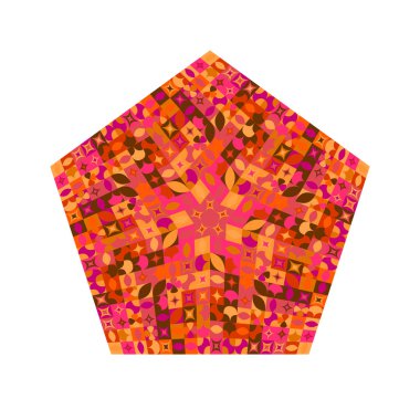 Renkli mozaik beşgen şekli - geometrik vektör elemanı