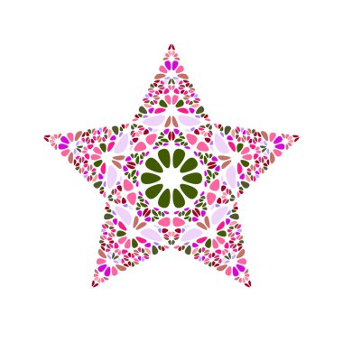 Soyut izole renkli çiçek süs yıldız şekli