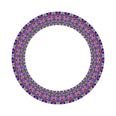 Soyut izole renkli karo mozaik dairesel kenarlık