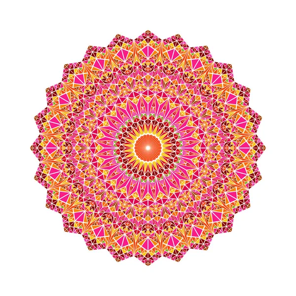 Geometrical ornate abstract colorful triangle tile mosaic mandala — Stock Vector