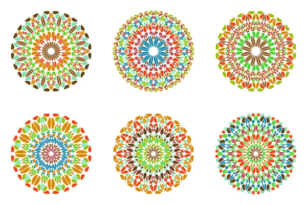 Utsmyckade färgglada abstrakt sten Mandala symbol set — Stock vektor