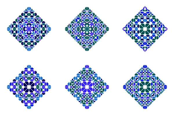 Conjunto de modelos de logotipo quadrado floral isolado colorido — Vetor de Stock