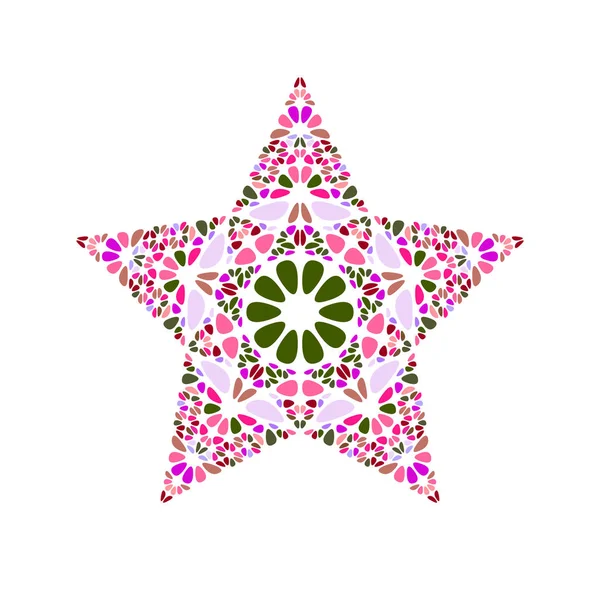 Abstrakt isoliert bunt florales Ornament Sternenform — Stockvektor