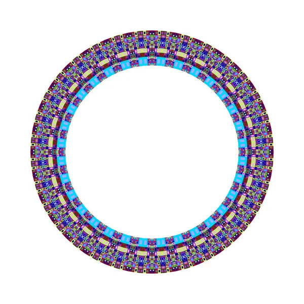 Bunt isoliert geometrisch gekachelten Mosaik Kreis Grenze — Stockvektor