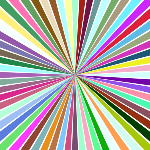 Colorido psicodélico abstracto starburst fondo de rayas — Vector de stock