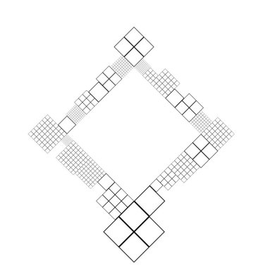Geometrik minimal soyut diyagonal kare boş rozet çerçevesi