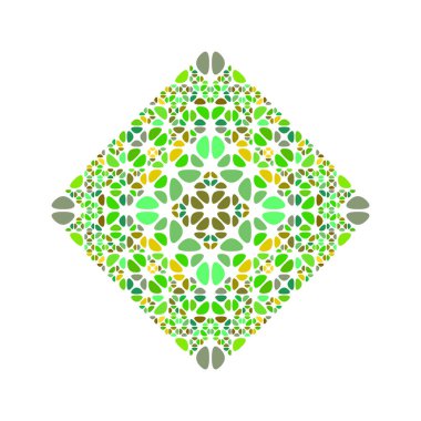 İzole geometrik süslü çakıl kare logo şablonu