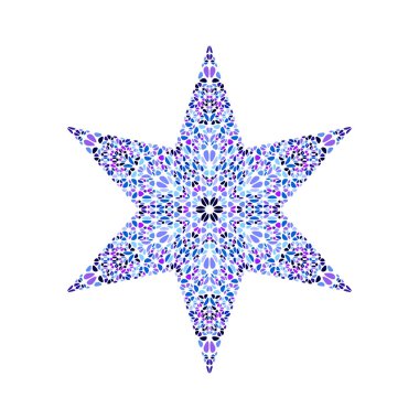 Soyut geometrik çiçek mozaik süs yıldız şekli
