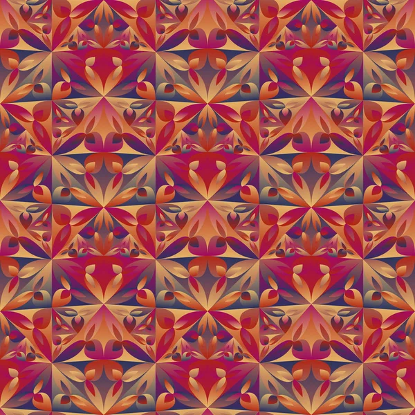 Sans couture géométrique abstrait motif mosaïque florale conception de fond — Image vectorielle