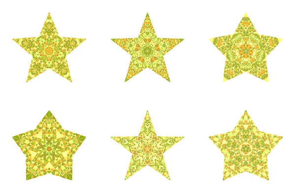 Geometrical polygonal isolated mosaic star polygon set — Stock Vector