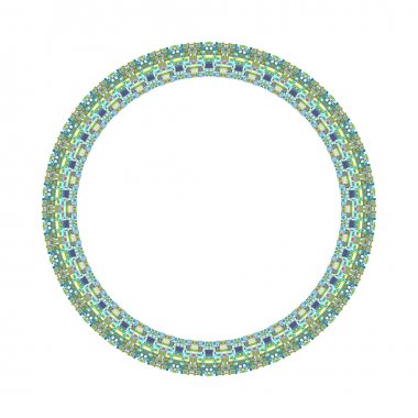 İzole soyut renkli karo mozaik daire kenarlığı