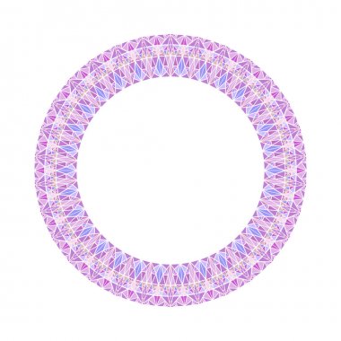 Geometrik soyut renkli üçgen mozaik dairesel çelenk