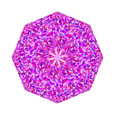 İzole soyut geometrik mozaik sekizgen sembol şablonu