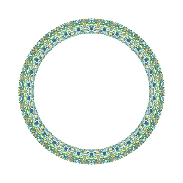 Isolerad abstrakt färgglada kakel mosaik cirkel gränsen — Stock vektor