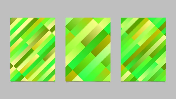 抽象几何对角条纹传单模板集 — 图库矢量图片