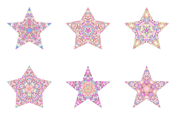 Isolierte geometrische Mosaik-Stern-Symbol-Set — Stockvektor