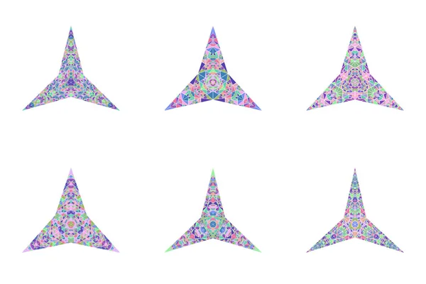 Abstracte veelhoekige tegels mozaïek stervorm set — Stockvector