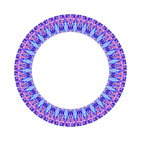 Abstrakt geometriskt färgglada triangulära mosaik cirkel gränsen — Stock vektor