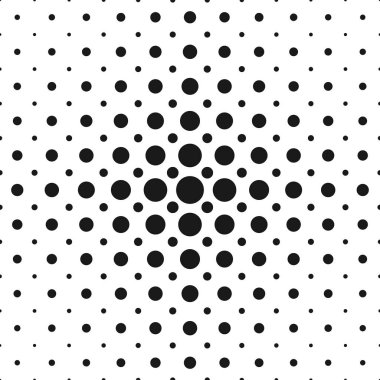 Monokrom geometrik yarı ton nokta desen arka plan şablonu - soyut vektör tasarımı