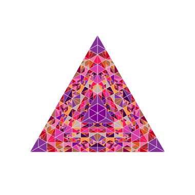 Geometrik çokgen izole süslü mozaik üçgen logo şablonu