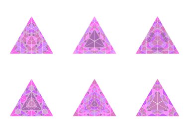Renkli soyut mozaik üçgen piramit sembol seti